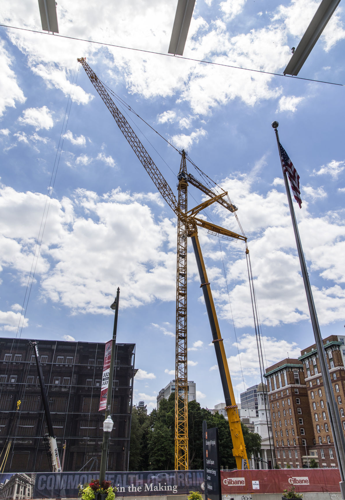 Downtown crane Sunday